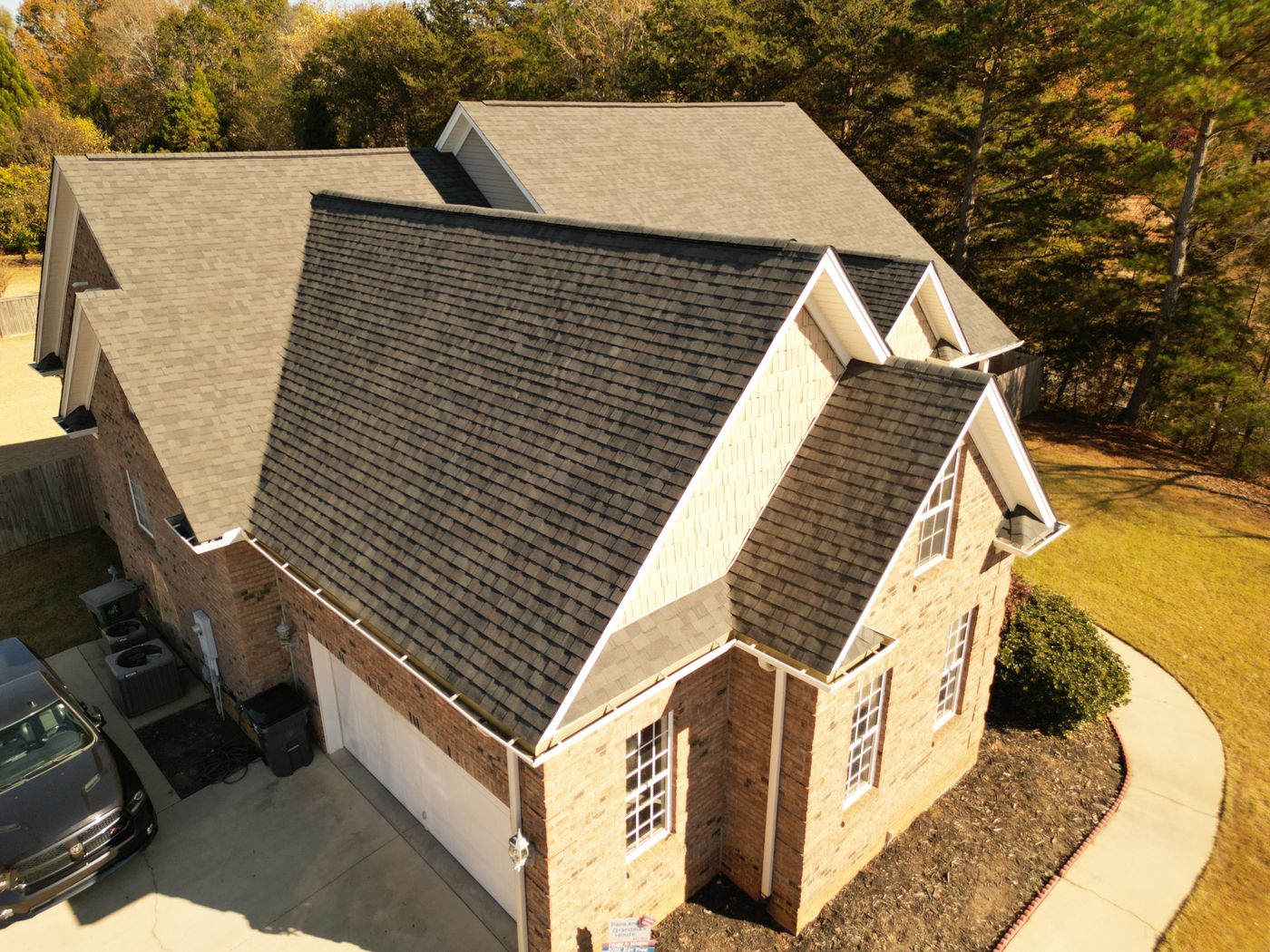 Architectural shingle, brick home, Roofing